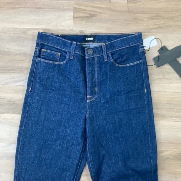 Hudson jean high rise Zoeey deep cuff straight crop jean casual blue Jean 27 - Picture 16 of 16